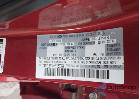 2017 Toyota Yaris Ia z USA, uszkodzony, nr VIN 3MYDLBYVXHY157784